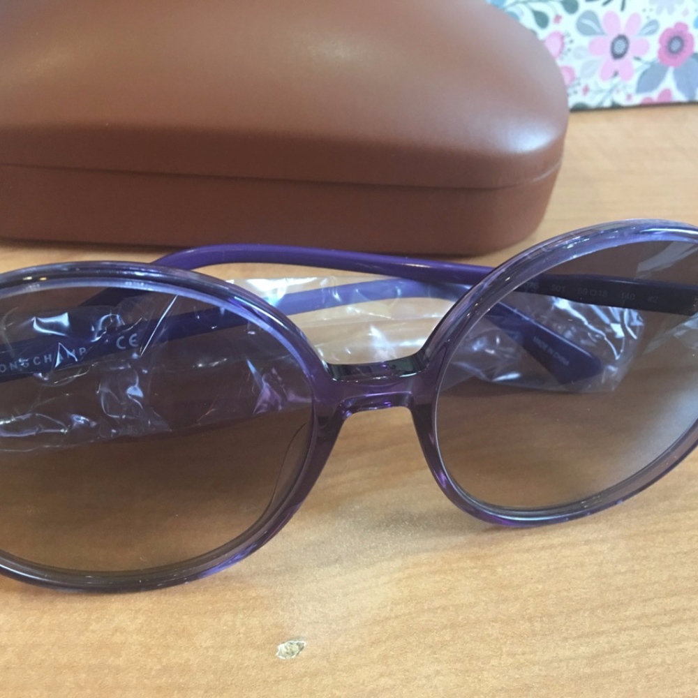 Longchamp Round Violet Sunglasses NWT
